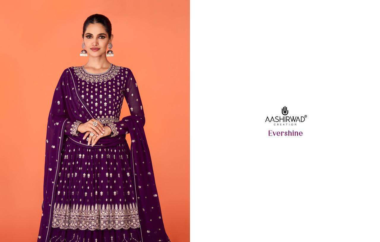 AASHIRWAD CREATION PRESENT EVERSHINE READYMADE GHARARA STYLE DESIGNER SUITS IN WHOLESALE PRICE IN SURAT - SAI DRESSES