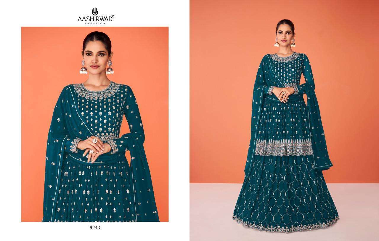 AASHIRWAD CREATION PRESENT EVERSHINE READYMADE GHARARA STYLE DESIGNER SUITS IN WHOLESALE PRICE IN SURAT - SAI DRESSES