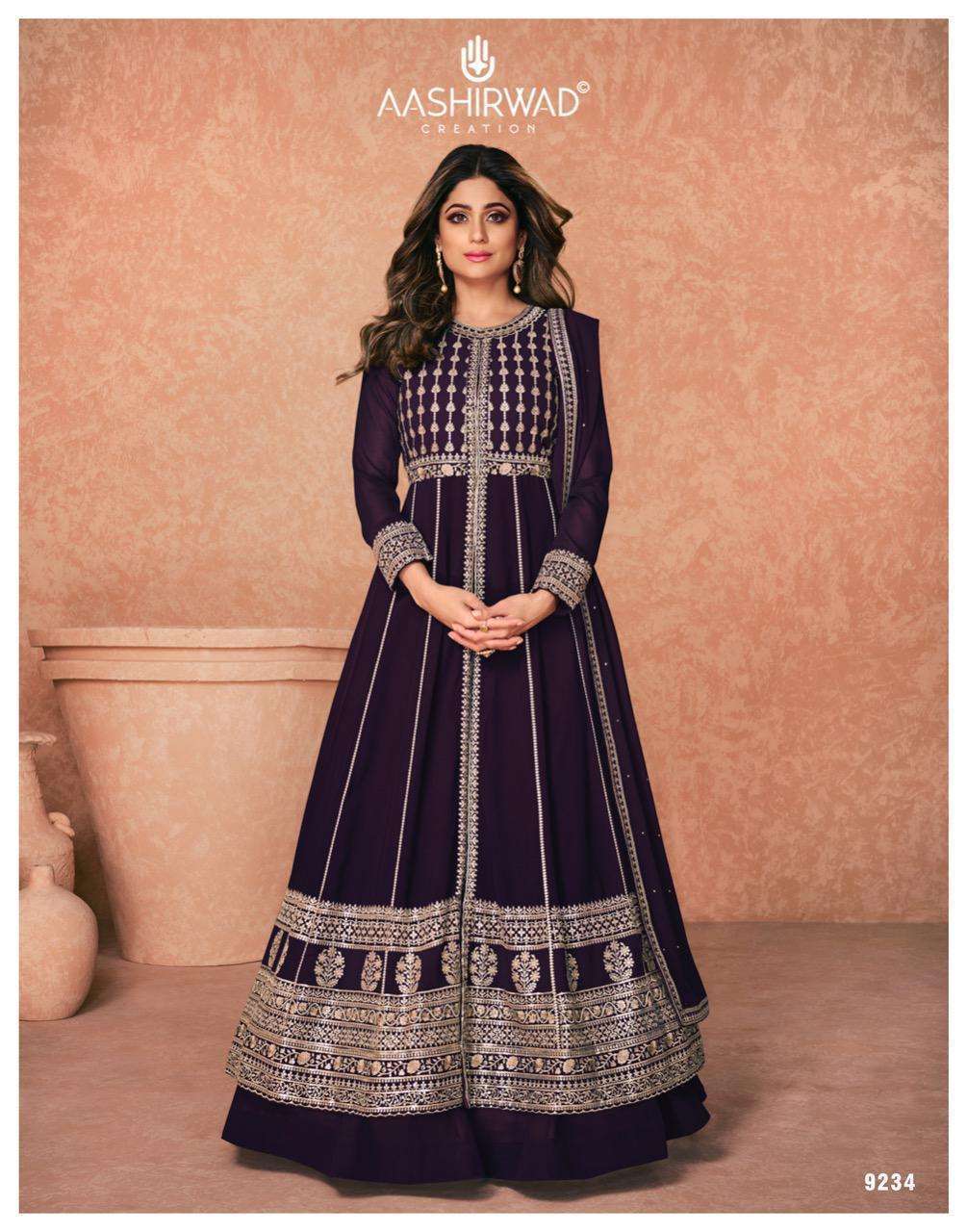  AASHIRWAD CREATION PRESENT JANNAT READYMADE PARTY WEAR ANARKALI DESIGNER SUITS IN WHOLESALE PRICE IN SURAT 