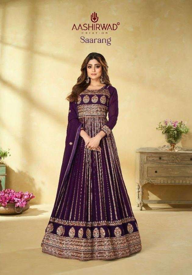 AASHIRWAD CREATION PRESENT SAARANG READYMADE DESIGNER SUITS IN WHOLESALE PRICE IN SURAT - SAI DRESSES