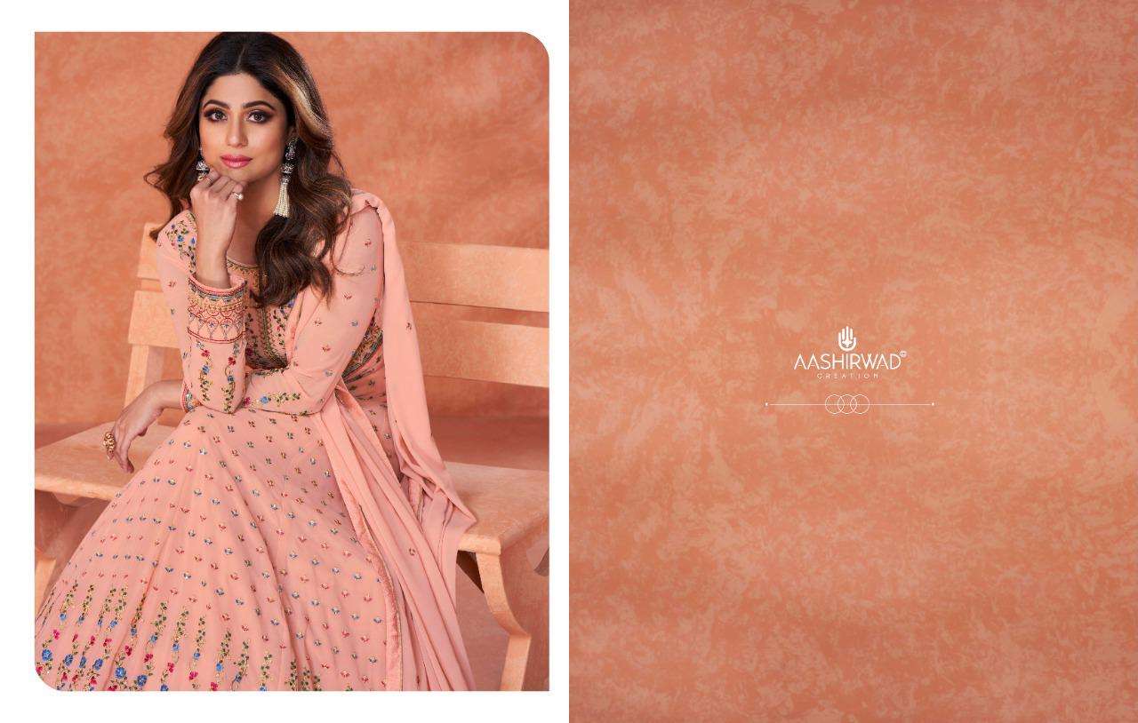 AASHIRWAD CREATION PRESENTS KHAAS FULL STITCHED LONG PARTY WEAR DESIGNER SUITS IN WHOLESALE PRICE IN SURAT - SAI DRESSES