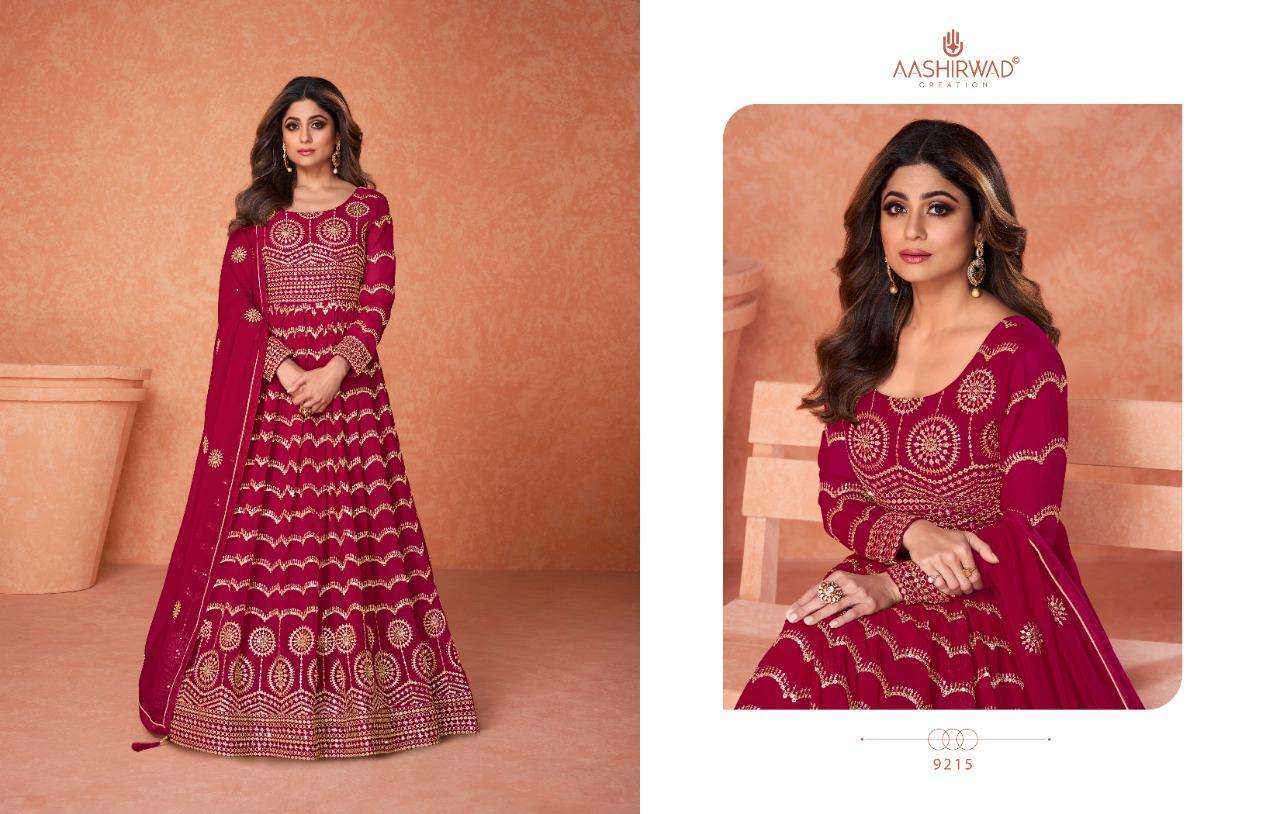 AASHIRWAD CREATION PRESENTS KHAAS FULL STITCHED LONG PARTY WEAR DESIGNER SUITS IN WHOLESALE PRICE IN SURAT - SAI DRESSES