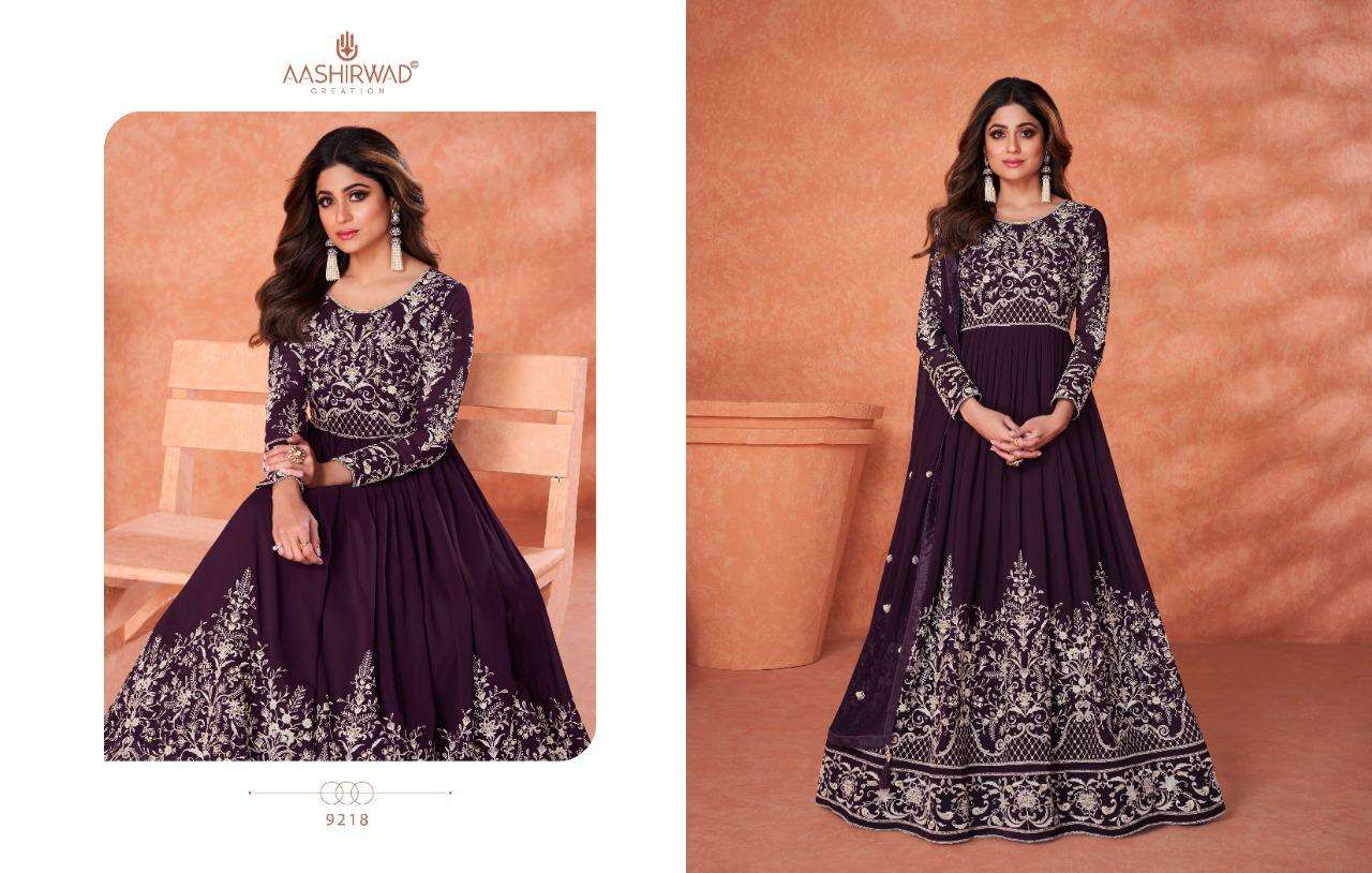 AASHIRWAD CREATION PRESENTS KHAAS FULL STITCHED LONG PARTY WEAR DESIGNER SUITS IN WHOLESALE PRICE IN SURAT - SAI DRESSES