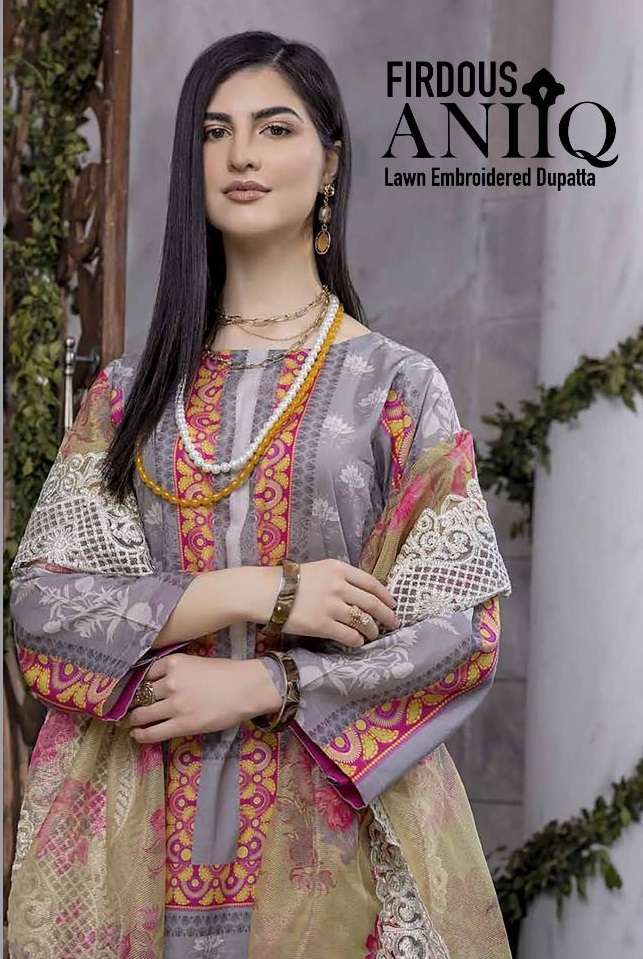 DEEPSY SUITS PRESENT FIRDOUS ANIIQ LAWN EMBROIDERED DUPATTA PAKISTANI DESIGNER SUITS IN WHOLESALE PRICE IN SURAT - SAI DRESSES