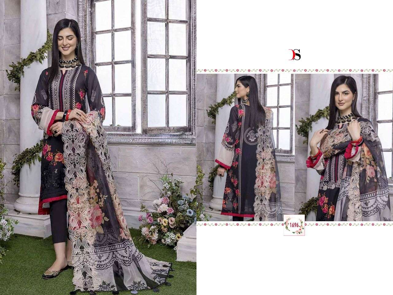 DEEPSY SUITS PRESENT FIRDOUS ANIIQ LAWN EMBROIDERED DUPATTA PAKISTANI DESIGNER SUITS IN WHOLESALE PRICE IN SURAT - SAI DRESSES