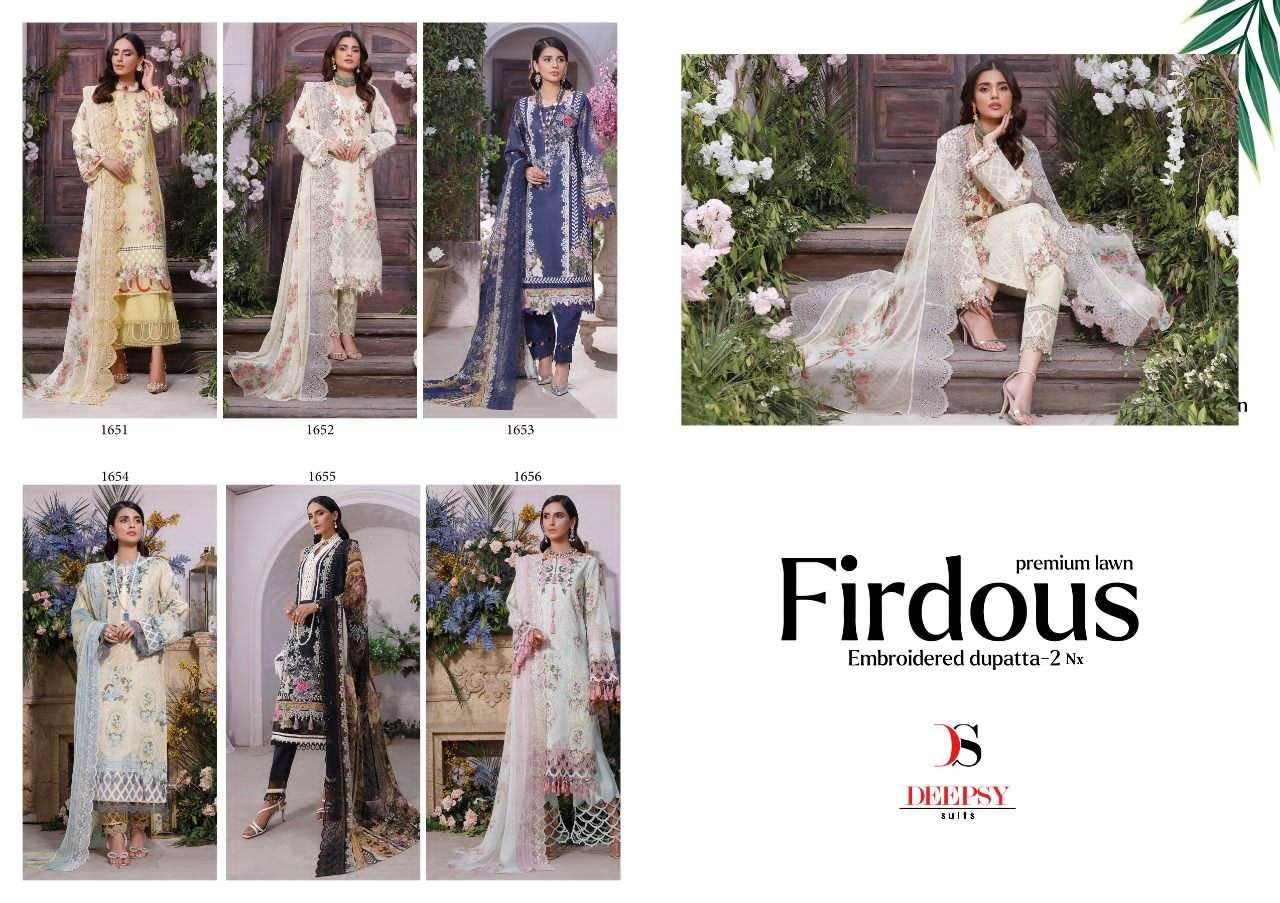DEEPSY SUITS PRESENT FIRDOUS PREMIUM LAWN EMBROIDERED DUPATTA-2 NX PAKISTANI DESIGNER SUITS IN WHOLESALE PRICE IN SURAT - SAI DRESSES