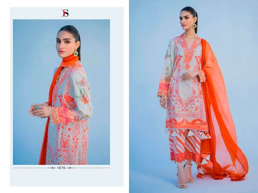 DEEPSY SUITS PRESENT SANA SAFINAZ MUZLIN 22-3 PURE COTTON PAKISTANI DESIGNER SUITS IN WHOLESALE PRICE IN SURAT - SAI DRESSES