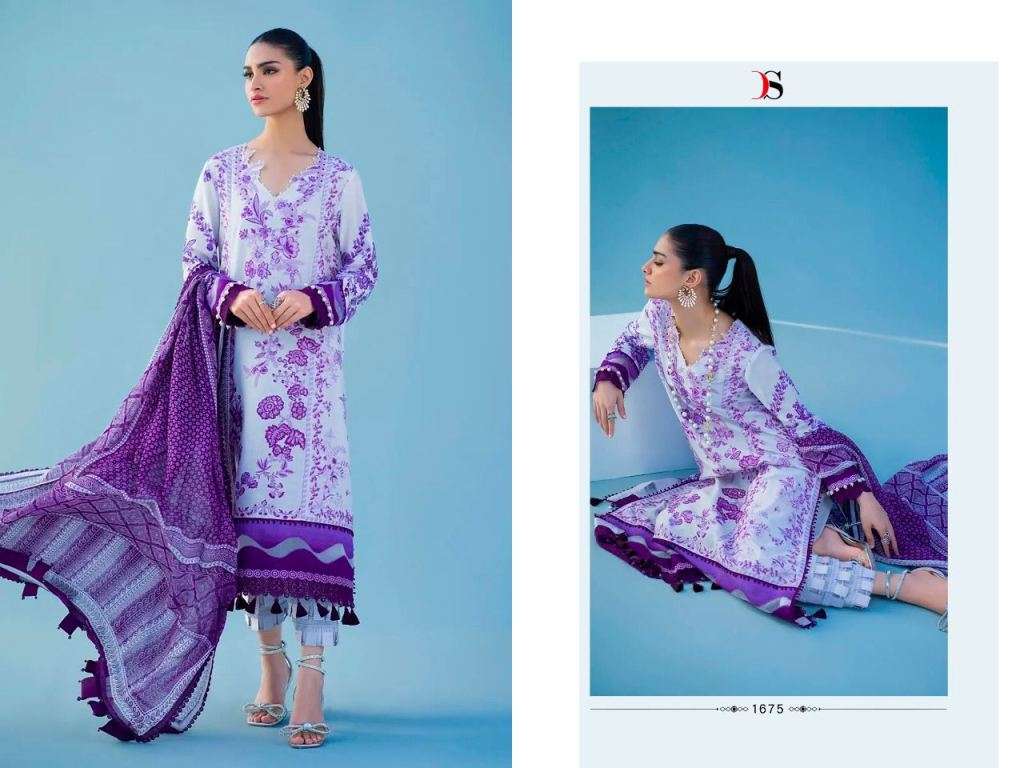 DEEPSY SUITS PRESENT SANA SAFINAZ MUZLIN 22-3 PURE COTTON PAKISTANI DESIGNER SUITS IN WHOLESALE PRICE IN SURAT - SAI DRESSES