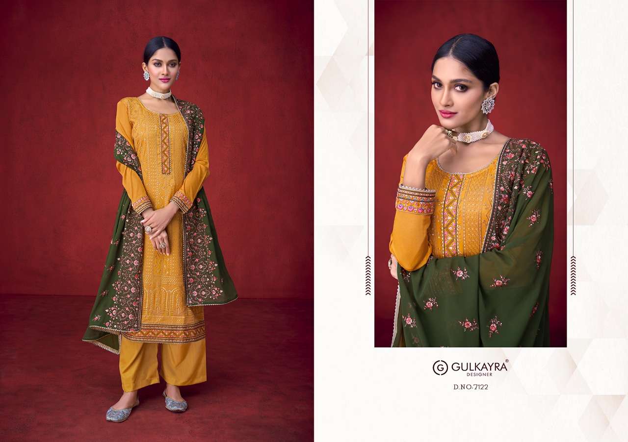 GULKAYRA DESIGNER PRESENT KALKI SEMI STITCHED PLAZZO STYLE DESIGNER SUITS IN WHOLESALE PRICE IN SURAT - SAI DRESSES