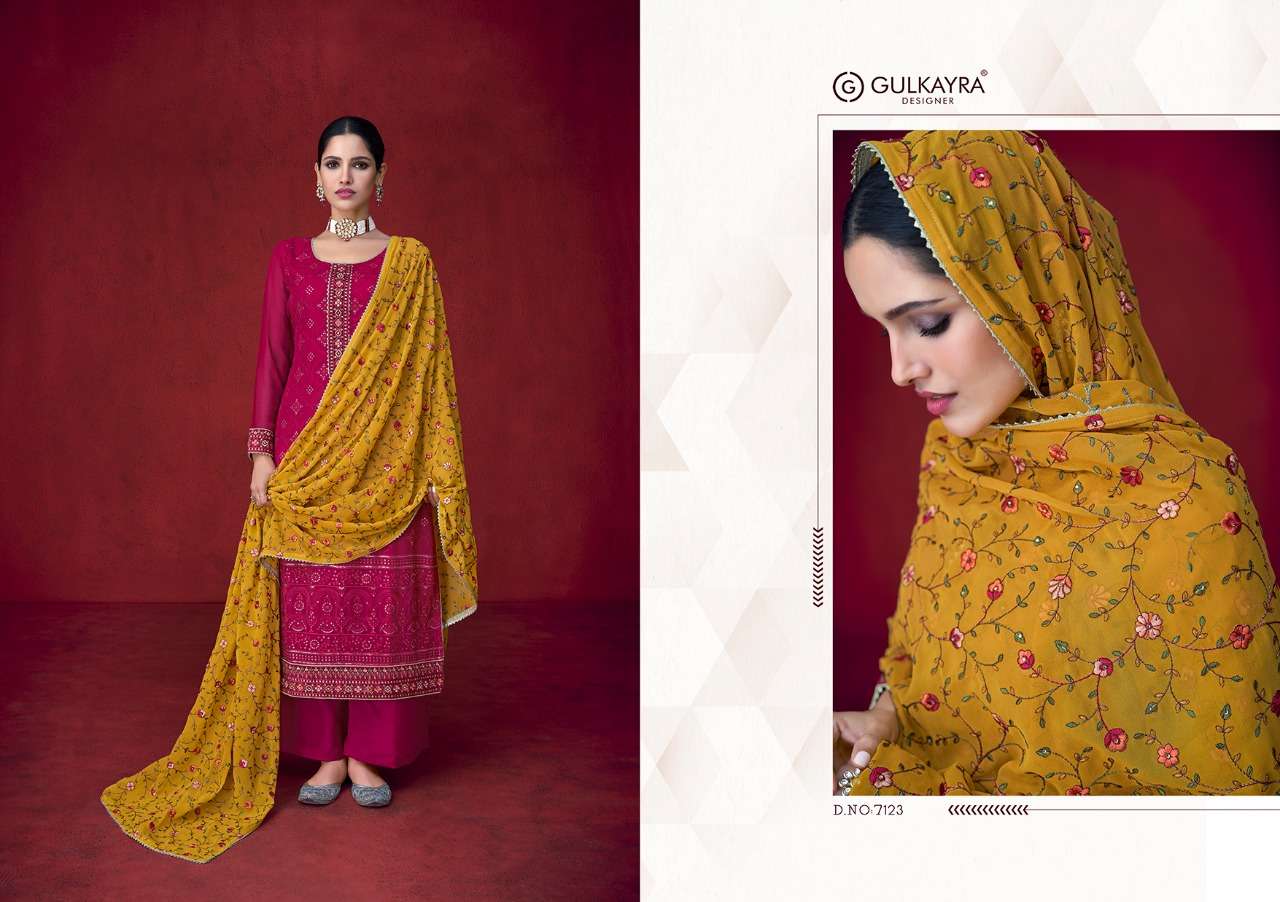 GULKAYRA DESIGNER PRESENT KALKI SEMI STITCHED PLAZZO STYLE DESIGNER SUITS IN WHOLESALE PRICE IN SURAT - SAI DRESSES