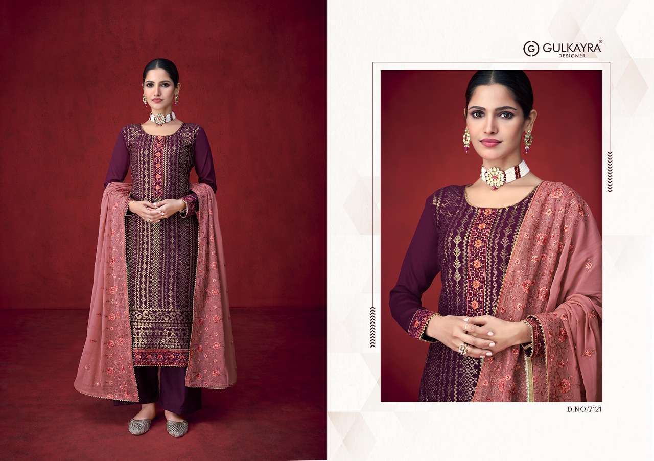 GULKAYRA DESIGNER PRESENT KALKI SEMI STITCHED PLAZZO STYLE DESIGNER SUITS IN WHOLESALE PRICE IN SURAT - SAI DRESSES