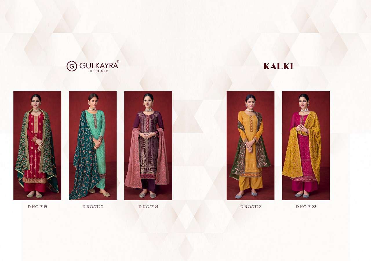 GULKAYRA DESIGNER PRESENT KALKI SEMI STITCHED PLAZZO STYLE DESIGNER SUITS IN WHOLESALE PRICE IN SURAT - SAI DRESSES