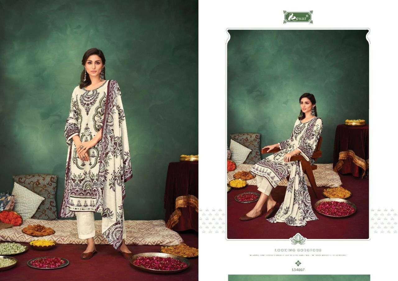 KESAR PRESENT CHEVRON COTTON PRINTED DRESS MATERIAL IN WHOLESALE PRICE IN SURAT - SAI DRESSES