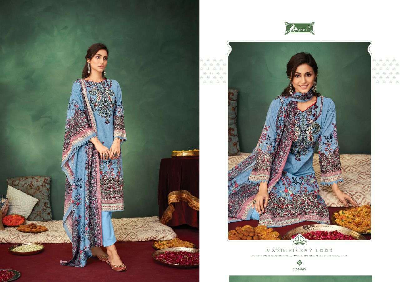 KESAR PRESENT CHEVRON COTTON PRINTED DRESS MATERIAL IN WHOLESALE PRICE IN SURAT - SAI DRESSES