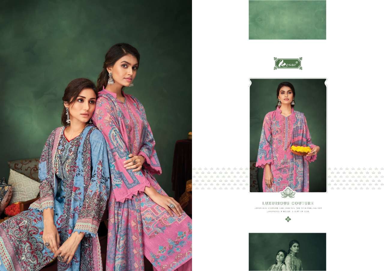 KESAR PRESENT CHEVRON COTTON PRINTED DRESS MATERIAL IN WHOLESALE PRICE IN SURAT - SAI DRESSES