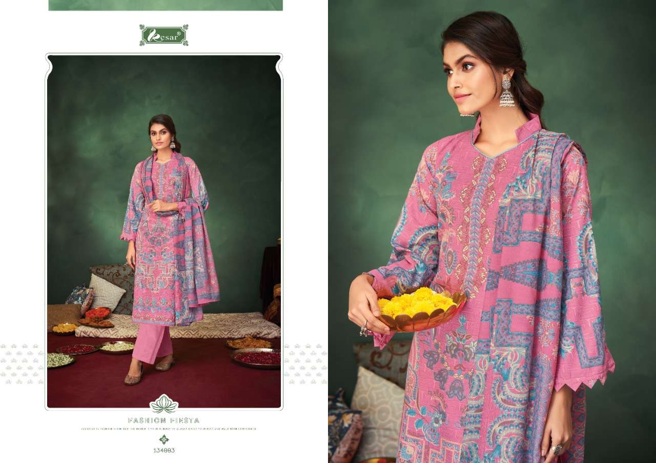 KESAR PRESENT CHEVRON COTTON PRINTED DRESS MATERIAL IN WHOLESALE PRICE IN SURAT - SAI DRESSES