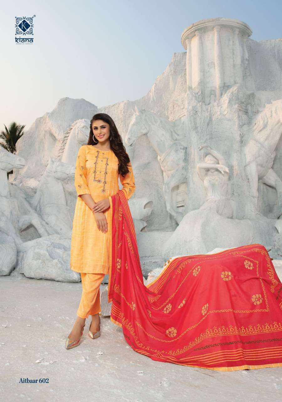 KIANA PRESENT AITBAAR VOL 6 DESIGNER KURTI PANT WITH DUPATTA IN WHOLESALE PRICE IN SURAT - SAI DRESSES