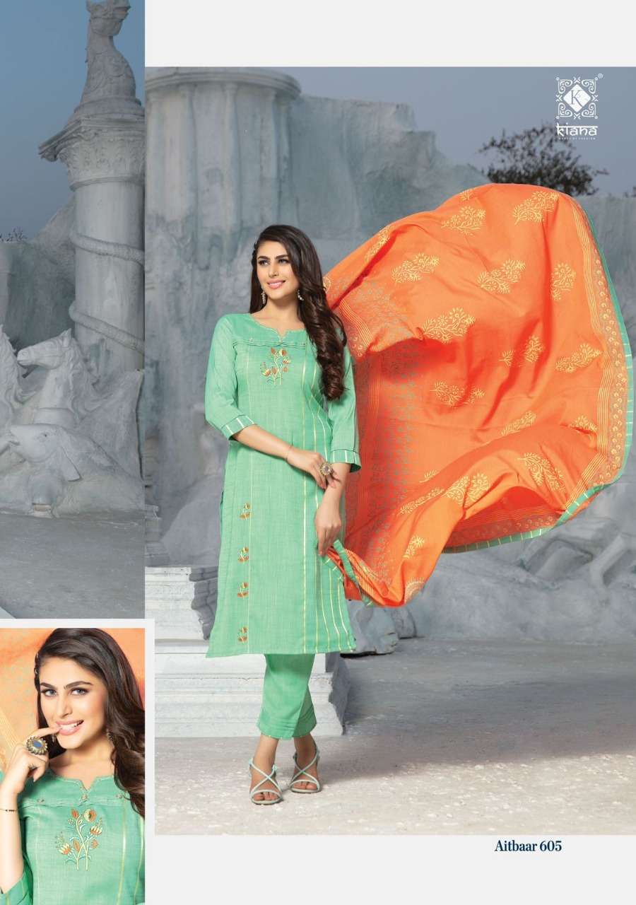 KIANA PRESENT AITBAAR VOL 6 DESIGNER KURTI PANT WITH DUPATTA IN WHOLESALE PRICE IN SURAT - SAI DRESSES