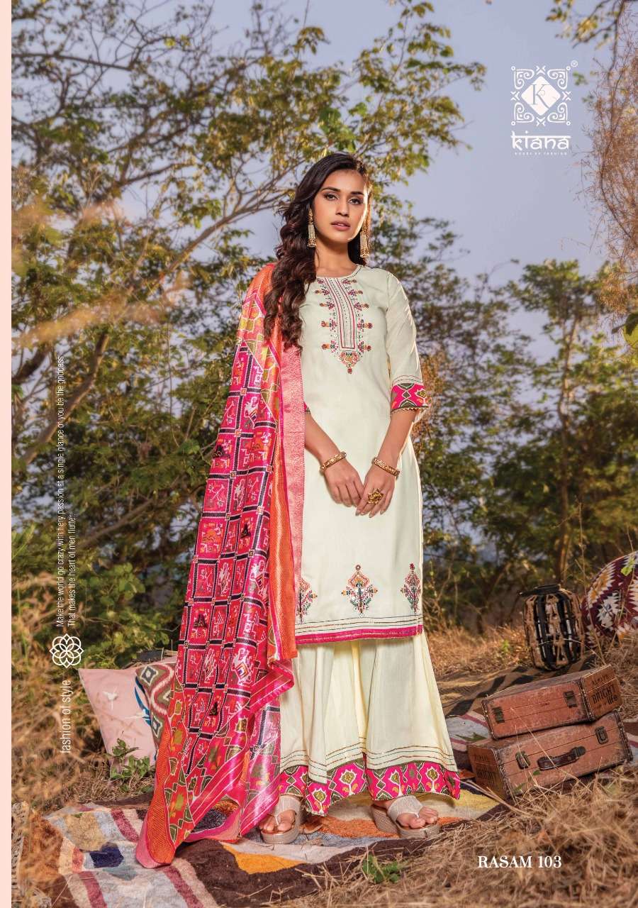 KIANA PRESENT RASAM READYMADE DESIGNER SUITS IN WHOLESALE PRICE IN SURAT - SAI DRESSES