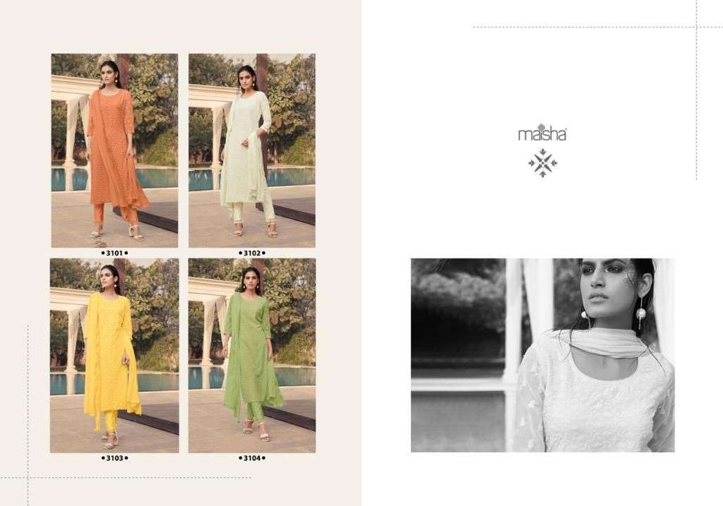 MAISHA PRESENT HAZEL READYMADE GEORGETTE WITH LAKHNAVI WORK DRESS IN WHOLESALE PRICE IN SURAT - SAI DRESSES