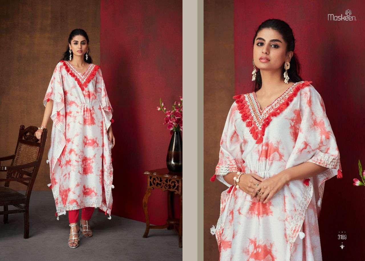 MAISHA PRESENT REHNUMA PURE SILK MIRROR WORK KAFTAN KURTI WITH PANT COLLECTION IN WHOLESALE PRICE IN SURAT - SAI DRESSES