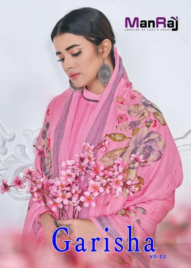 MANRAJ PRESENT GARISHA VOL 2 PURE CAMBRIC PRINTED SALWAR SUITS IN WHOLESALE PRICE IN SURAT - SAI DRESSES