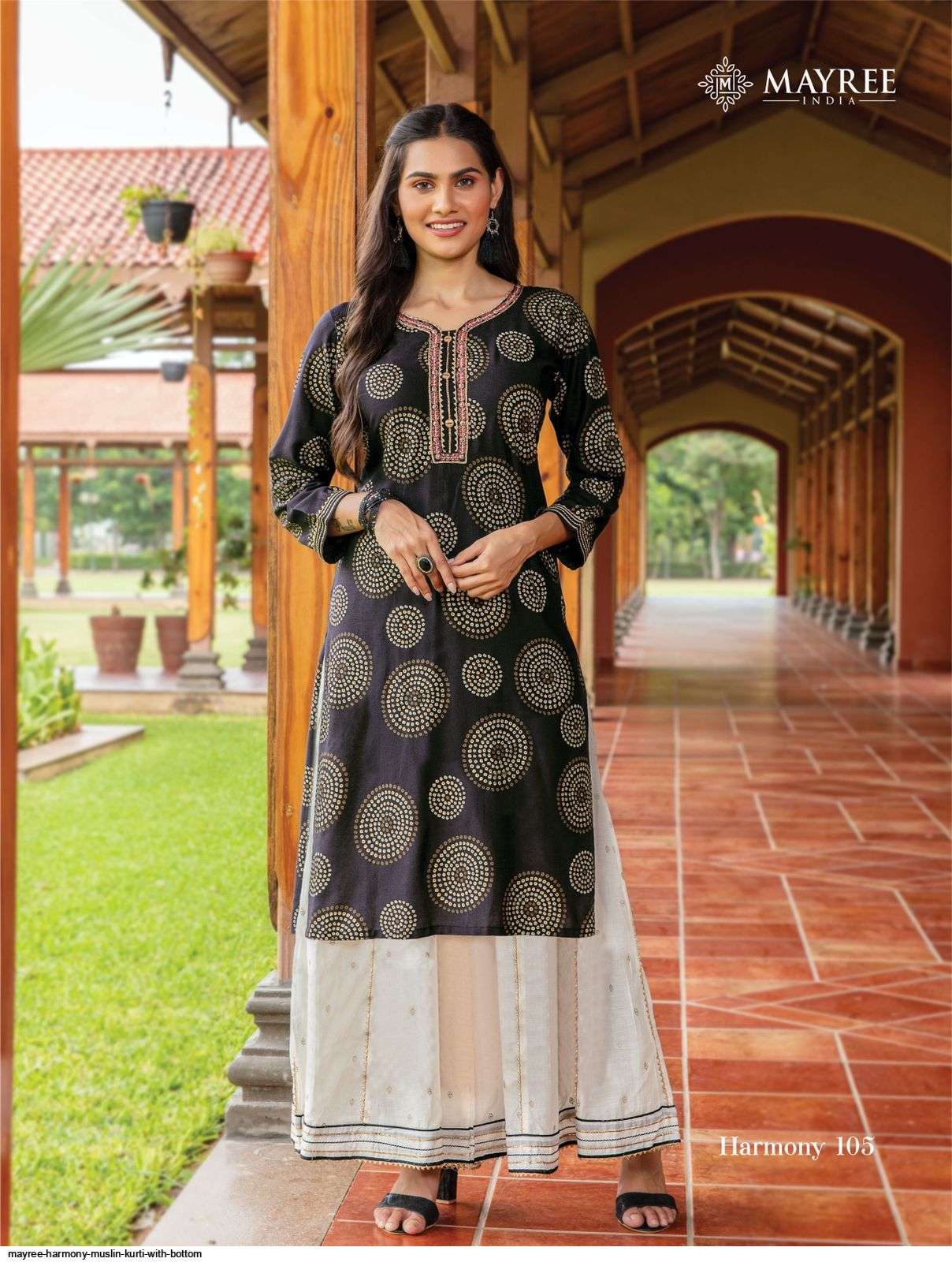  MAYREE INDIA PRESENT HARMONY MUSLIN KURTI WITH PLAZZO IN WHOLESALE PRICE IN SURAT - SAI DRESSES