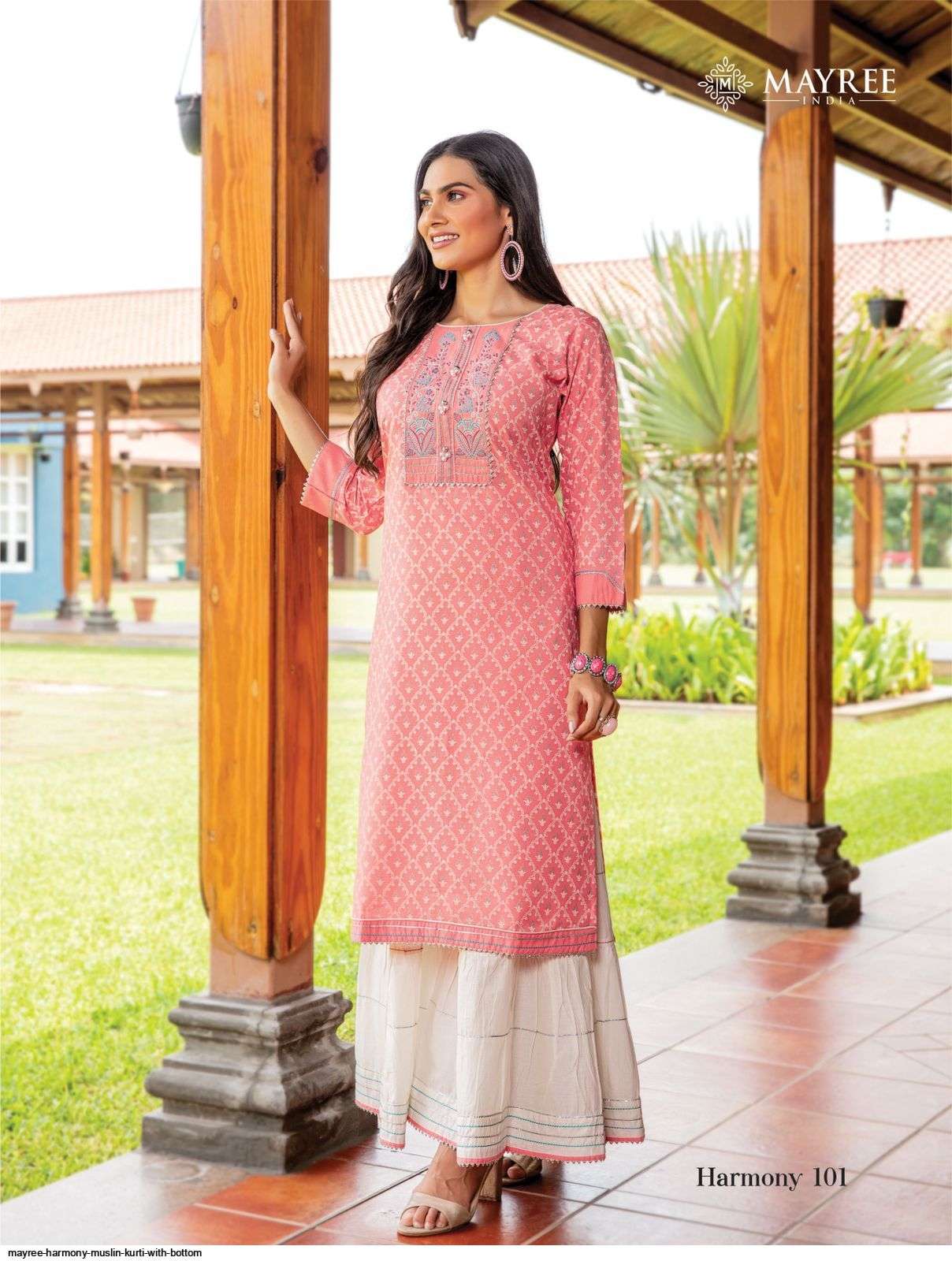  MAYREE INDIA PRESENT HARMONY MUSLIN KURTI WITH PLAZZO IN WHOLESALE PRICE IN SURAT - SAI DRESSES