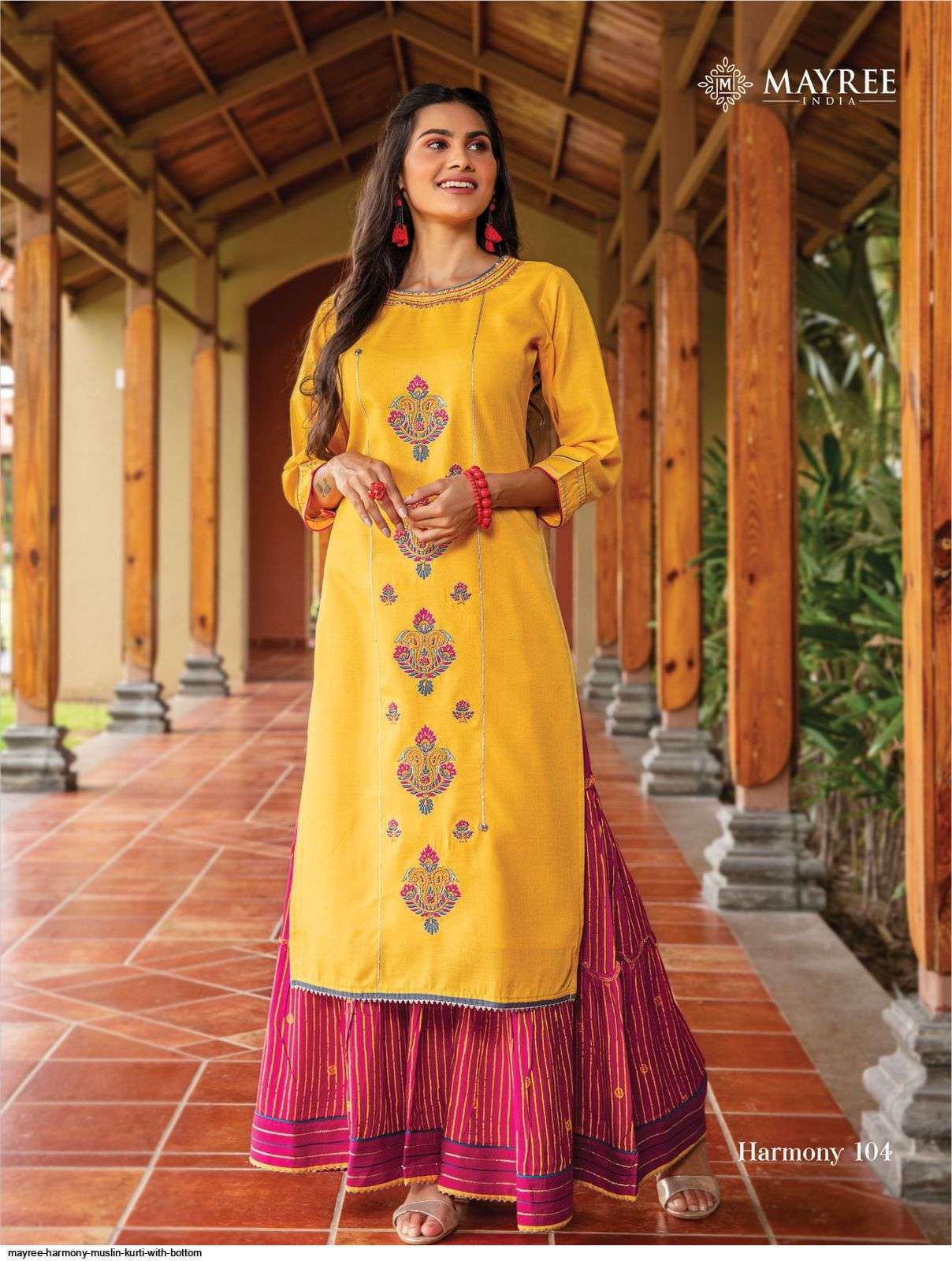  MAYREE INDIA PRESENT HARMONY MUSLIN KURTI WITH PLAZZO IN WHOLESALE PRICE IN SURAT - SAI DRESSES