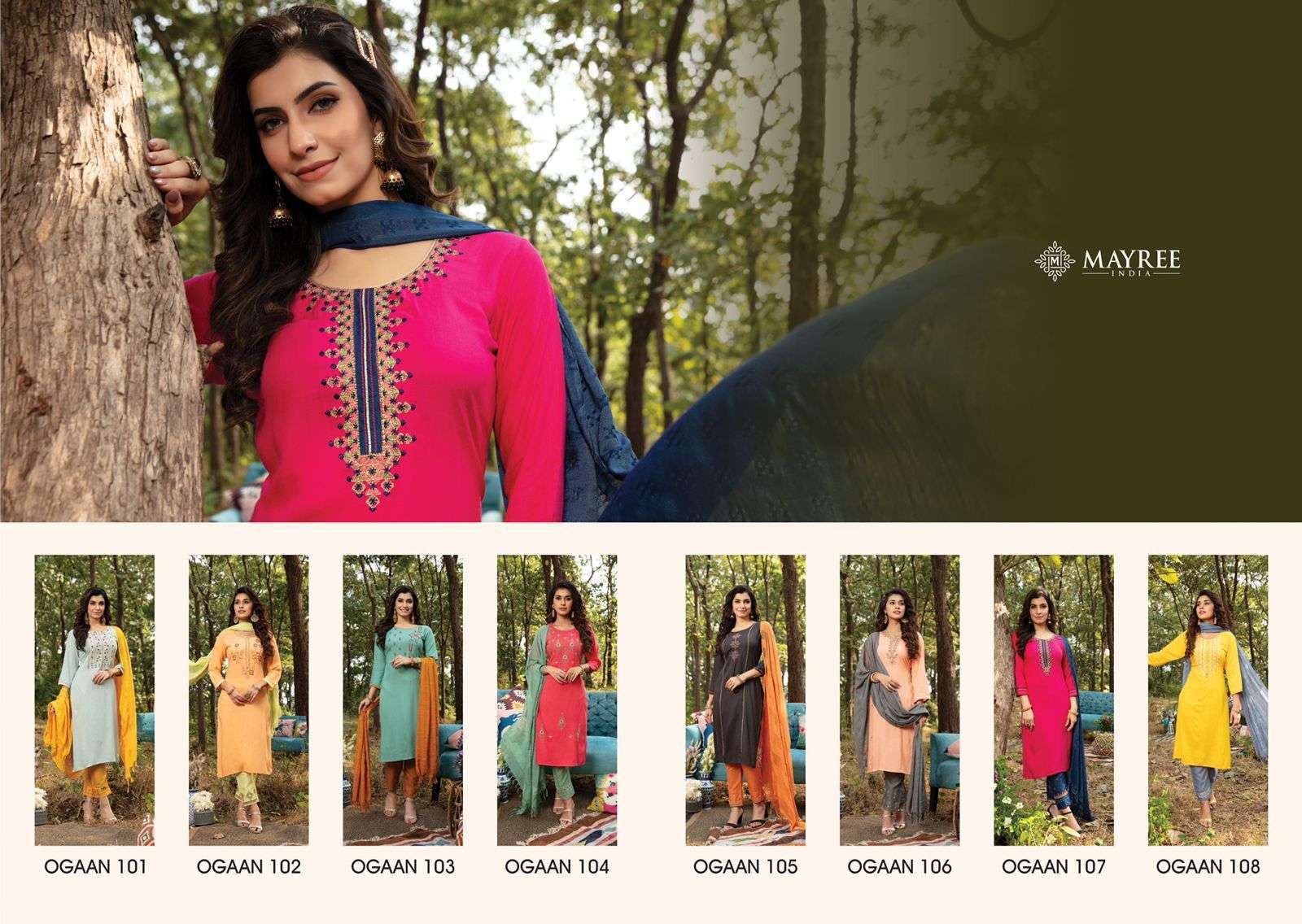 MAYREE INDIA PRESENT OGAAN READYMADE DAILY WEAR FANCY SUITS IN WHOLESALE PRICE IN SURAT - SAI DRESSES