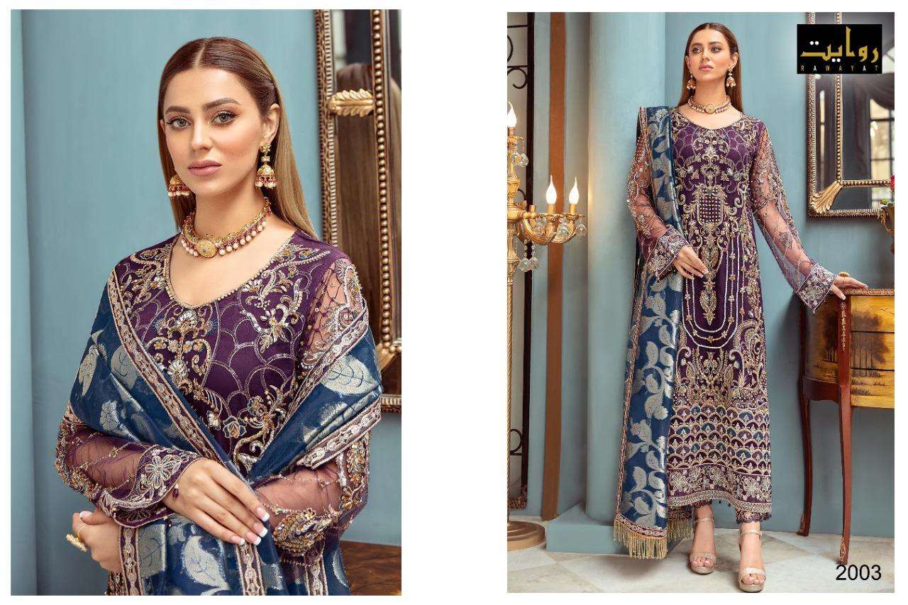 RAWAYAT PRESENT RAMSHA VOL 7 GEORGETTE SEMI STITCHED PAKISTANI DESIGNER SUITS IN WHOLESALE PRICE IN SURAT - SAI DRESSES