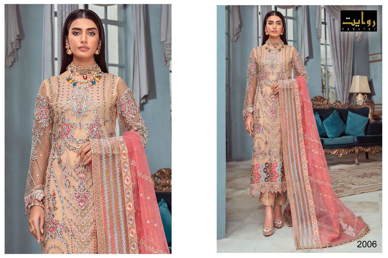 RAWAYAT PRESENT RAMSHA VOL 7 GEORGETTE SEMI STITCHED PAKISTANI DESIGNER SUITS IN WHOLESALE PRICE IN SURAT - SAI DRESSES