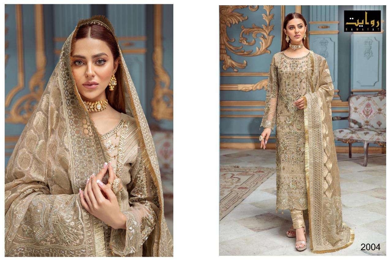 RAWAYAT PRESENT RAMSHA VOL 7 GEORGETTE SEMI STITCHED PAKISTANI DESIGNER SUITS IN WHOLESALE PRICE IN SURAT - SAI DRESSES