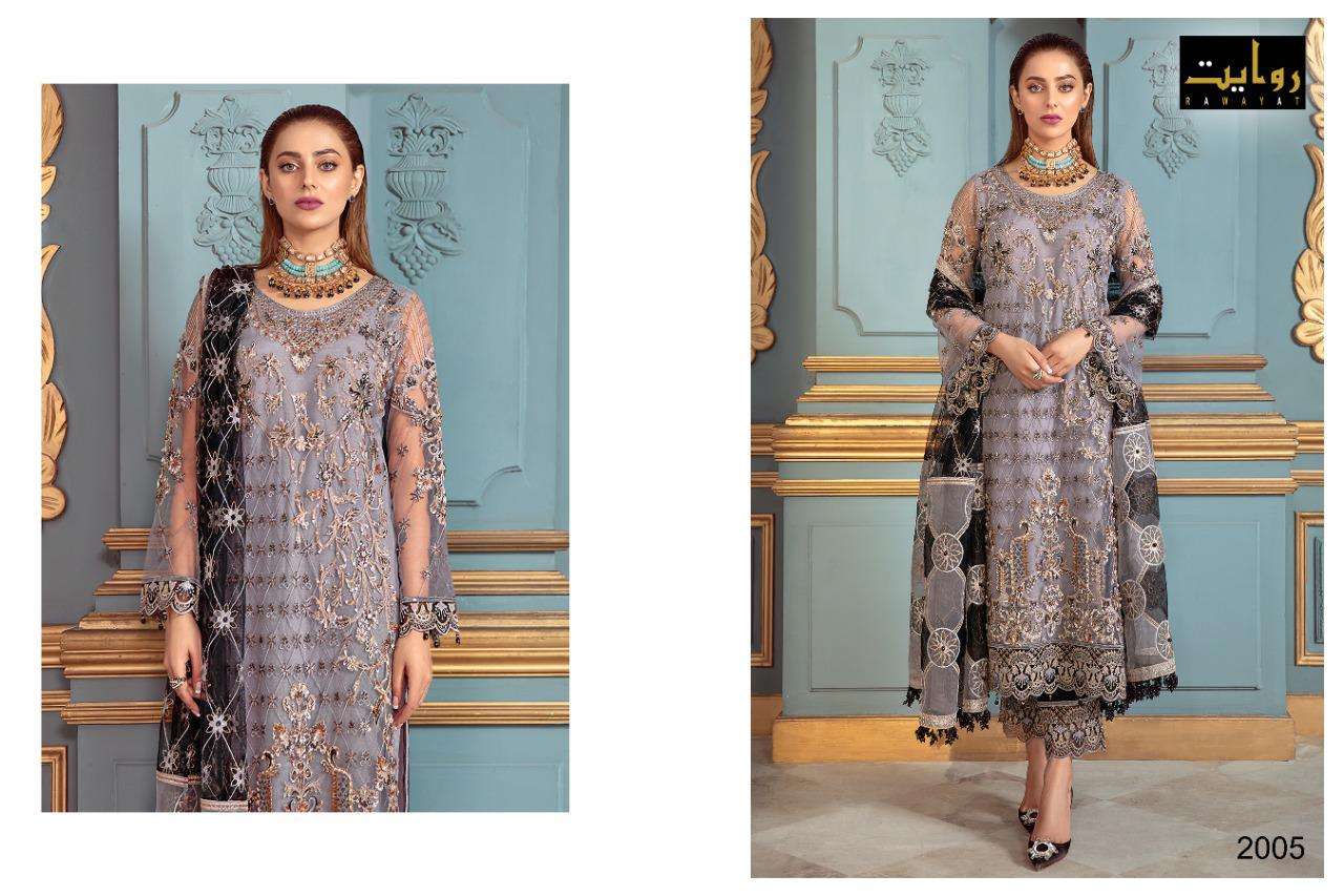 RAWAYAT PRESENT RAMSHA VOL 7 GEORGETTE SEMI STITCHED PAKISTANI DESIGNER SUITS IN WHOLESALE PRICE IN SURAT - SAI DRESSES