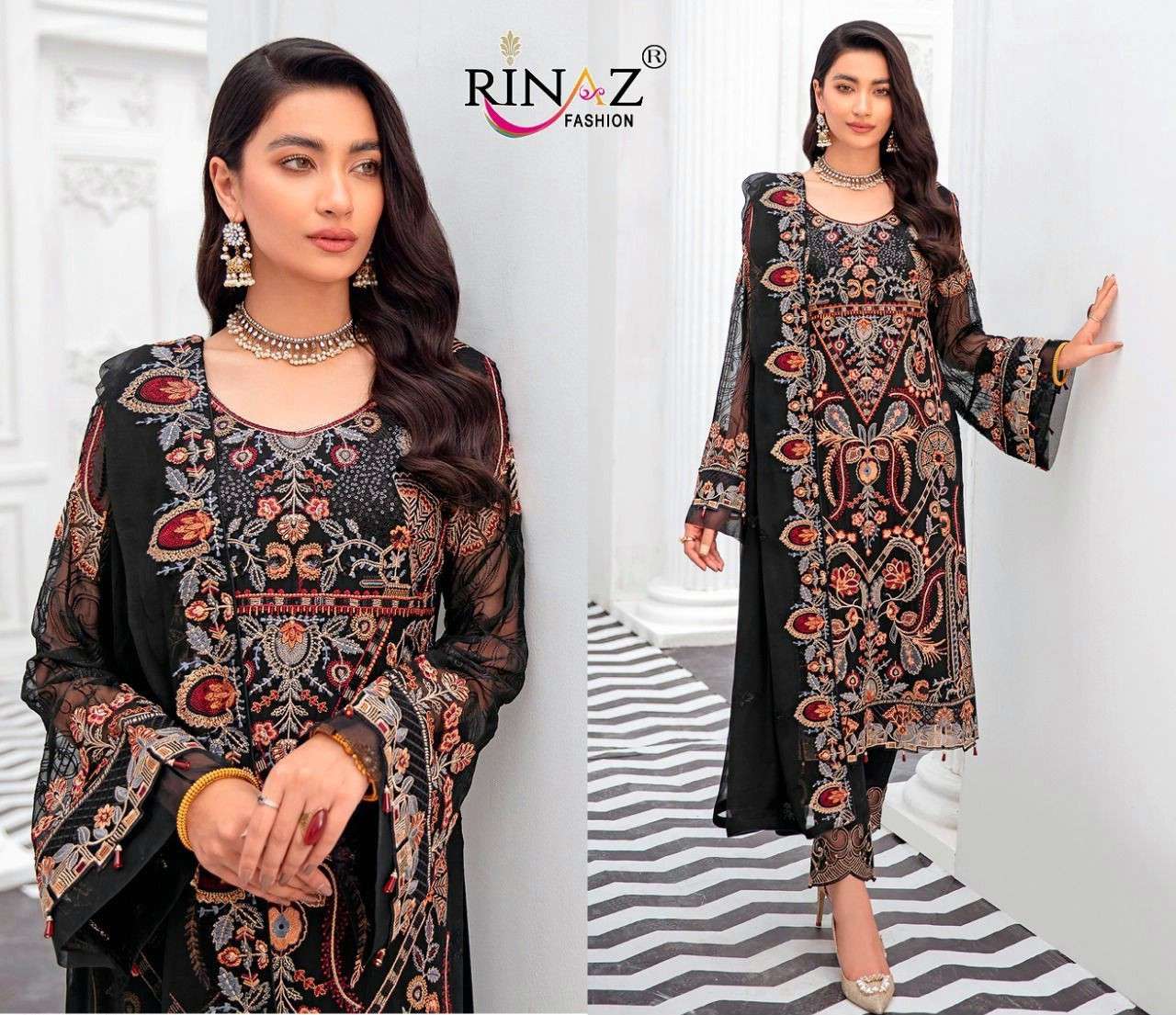 RINAZ FASHION PRESENT RAMSHA VOL- 18 SEMI STITCHED PAKISTANI DESIGNER SUITS IN WHOLESALE PRICE IN SURAT - SAI DRESSES