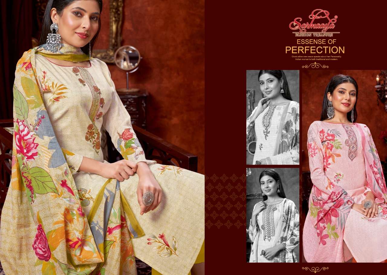 SARMAAYA TEX FAB PRESENT FIZA LAWN COTTON PRINTED SALWAR SUITS IN WHOLESALE PRICE IN SURAT - SAI DRESSES