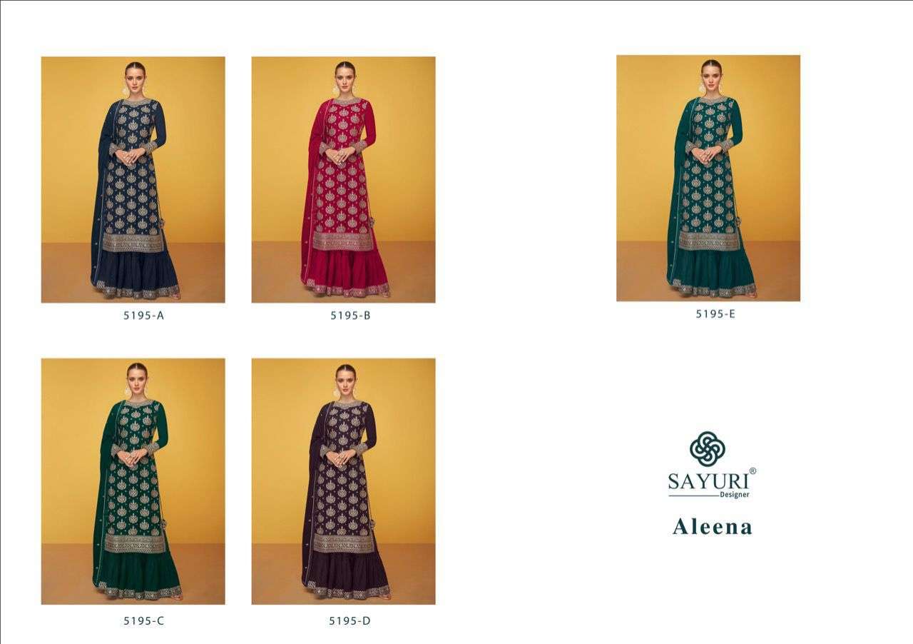 SAYURI DESIGNER PRESENT ALEENA READYMADE HEAVY GEORGETTE DESIGNER SUITS IN WHOLESALE PRICE IN SURAT - SAI DRESSES