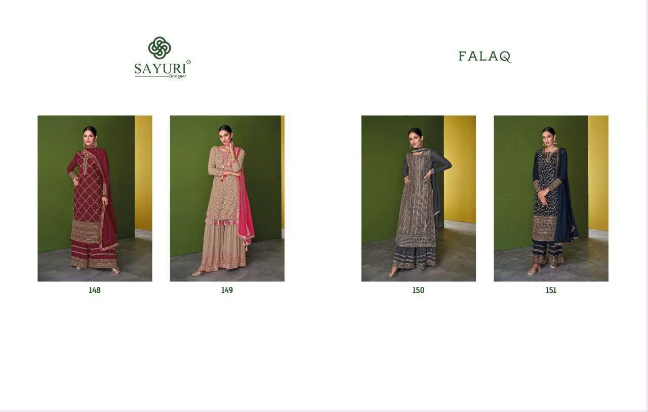 SAYURI DESIGNER PRESENT FALAQ READYMADE SHARARA STYLE DESIGNER SUITS IN WHOLESALE PRICE IN SURAT - SAI DRESSES 