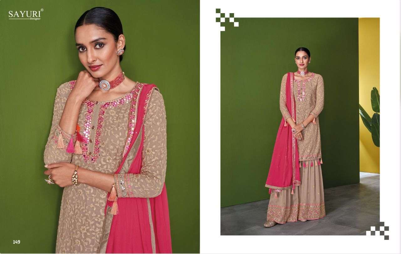 SAYURI DESIGNER PRESENT FALAQ READYMADE SHARARA STYLE DESIGNER SUITS IN WHOLESALE PRICE IN SURAT - SAI DRESSES 