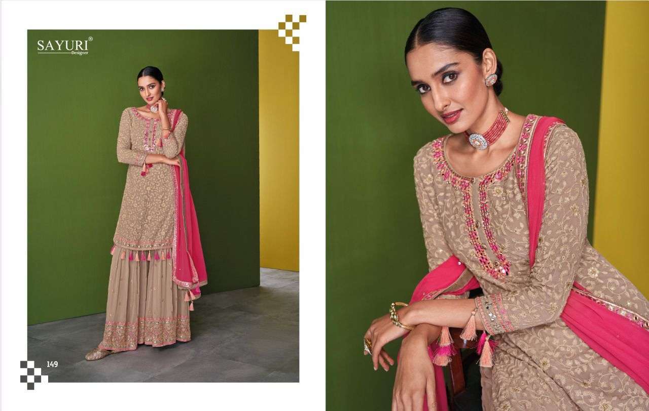 SAYURI DESIGNER PRESENT FALAQ READYMADE SHARARA STYLE DESIGNER SUITS IN WHOLESALE PRICE IN SURAT - SAI DRESSES 