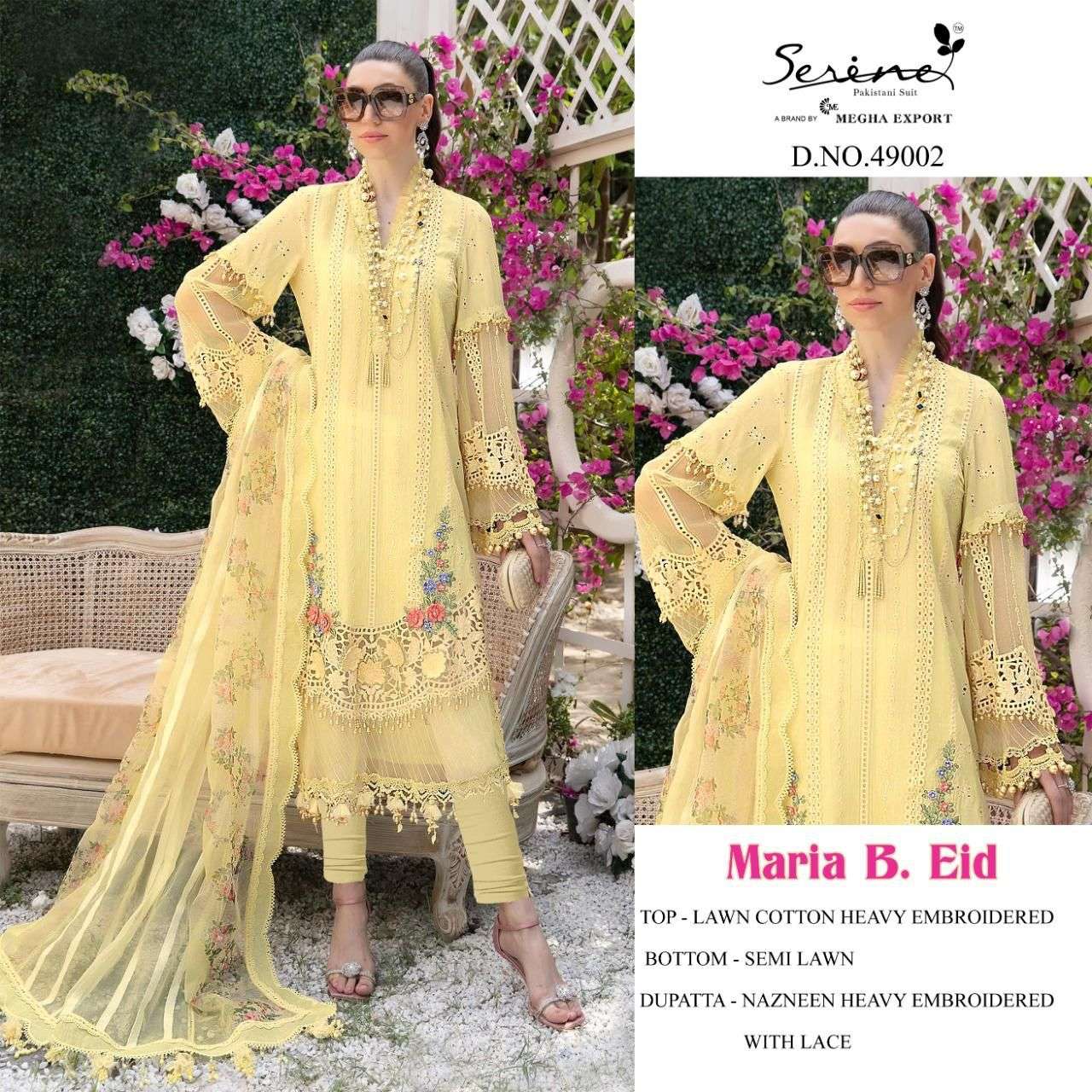 SERENE PRESENT MARIA B EID LAWN COTTON EMBROIDERED PAKISTANI SUITS IN WHOLESALE PRICE IN SURAT - SAI DRESSES