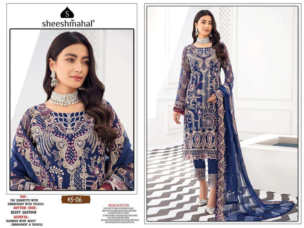 SHEESHMAHAL PRESENT RAMSHA HIT SEMI STITCHED PAKISTANI DESIGNER SUITS IN WHOLESALE PRICE IN SURAT - SAI DRESSES