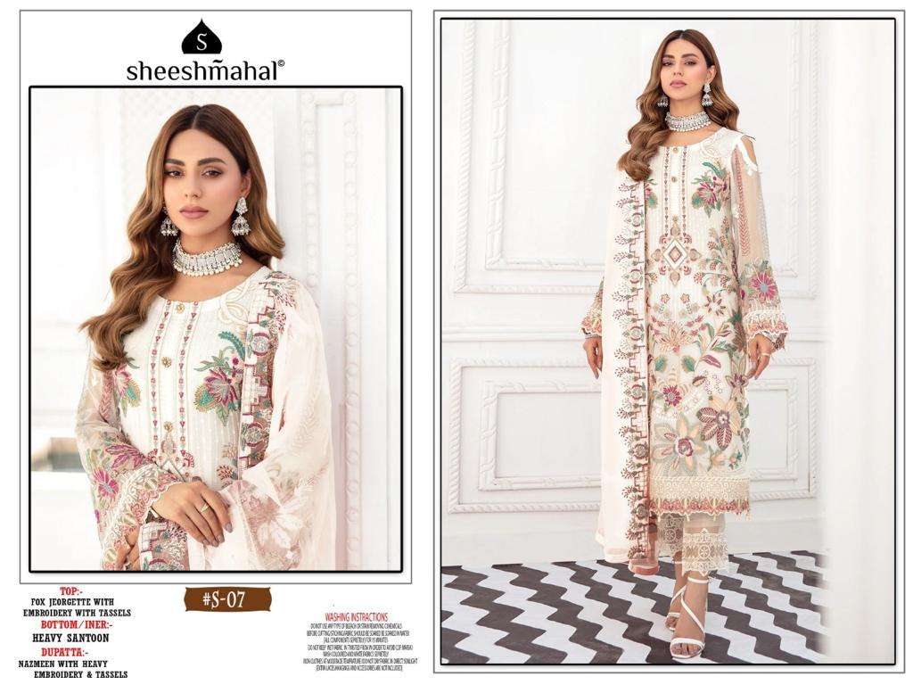 SHEESHMAHAL PRESENT RAMSHA HIT SEMI STITCHED PAKISTANI DESIGNER SUITS IN WHOLESALE PRICE IN SURAT - SAI DRESSES