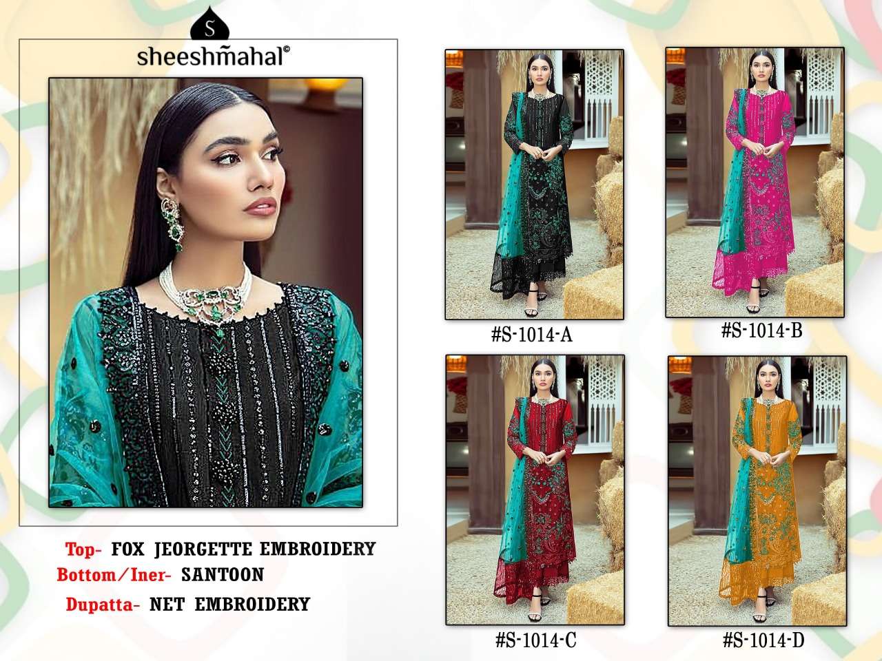 SHEESHMAHAL PRESENT SHEESHMAHAL VOL 2 SEMI STITCHED PAKISTANI DESIGNER SUITS IN WHOLESALE PRICE IN SURAT - SAI DRESSES