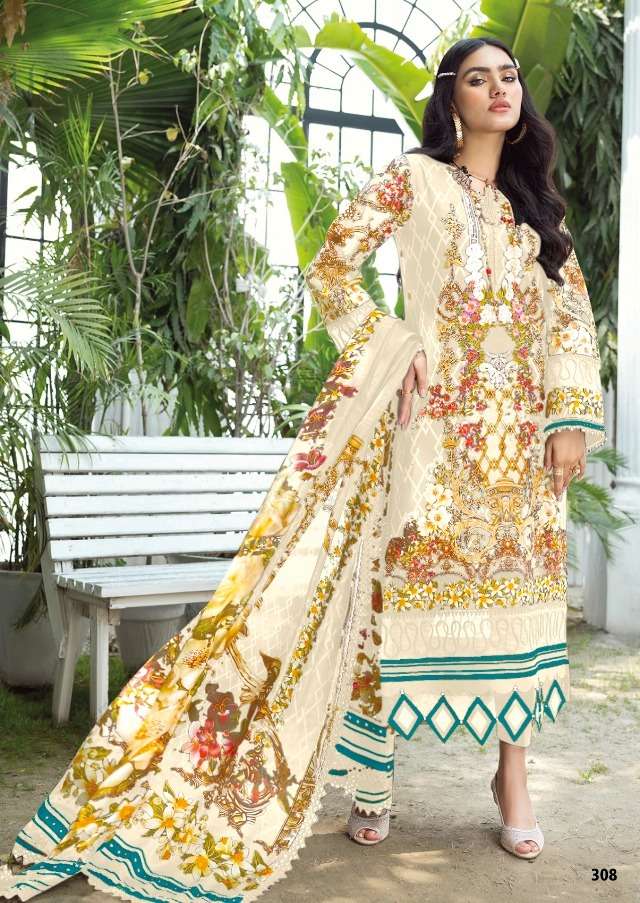 SHRADDHA DESIGNER PRESENT FIRDOUS VOL 3 LAWN COTTON PAKISTANI DESIGNER SUITS IN WHOLESALE PRICE IN SURAT - SAI DRESSES