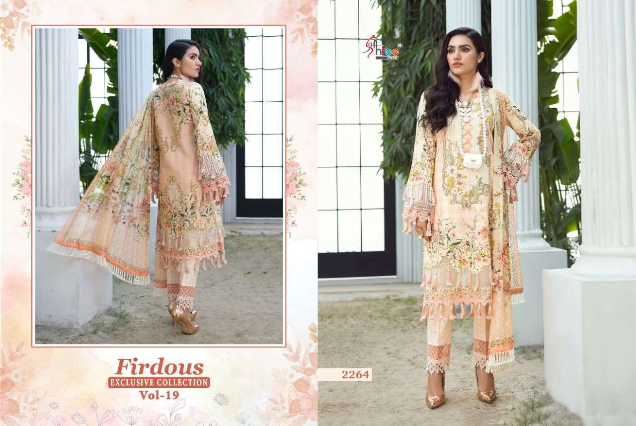 SHREE FABS PRESENT FIRDOUS EXCLUSIVE COLLECTION VOL 19 PAKISTANI SALWAR SUITS IN WHOLESALE PRICE IN SURAT - SAI DRESSES