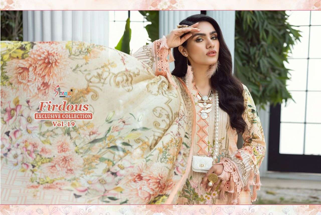 SHREE FABS PRESENT FIRDOUS EXCLUSIVE COLLECTION VOL 19 PAKISTANI SALWAR SUITS IN WHOLESALE PRICE IN SURAT - SAI DRESSES