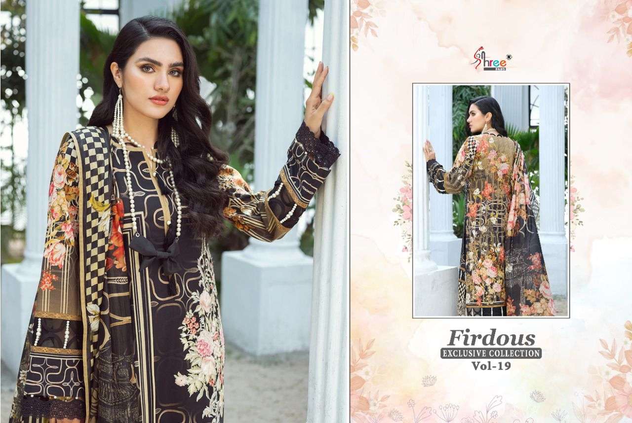SHREE FABS PRESENT FIRDOUS EXCLUSIVE COLLECTION VOL 19 PAKISTANI SALWAR SUITS IN WHOLESALE PRICE IN SURAT - SAI DRESSES