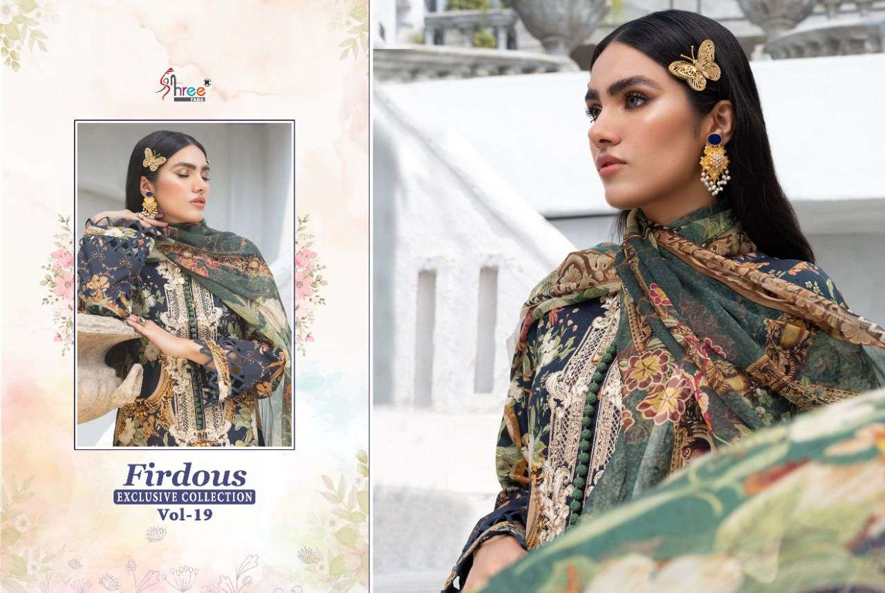 SHREE FABS PRESENT FIRDOUS EXCLUSIVE COLLECTION VOL 19 PAKISTANI SALWAR SUITS IN WHOLESALE PRICE IN SURAT - SAI DRESSES