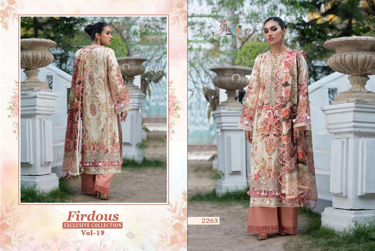 SHREE FABS PRESENT FIRDOUS EXCLUSIVE COLLECTION VOL 19 PAKISTANI SALWAR SUITS IN WHOLESALE PRICE IN SURAT - SAI DRESSES